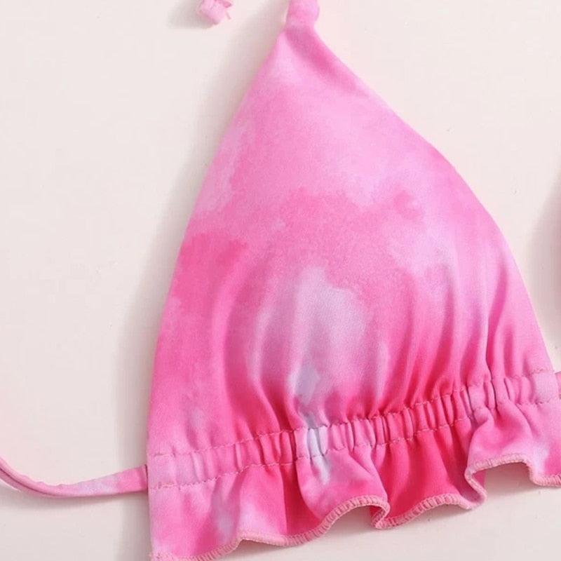 3-Piece Halter Bikini Set with Wrap Skirt