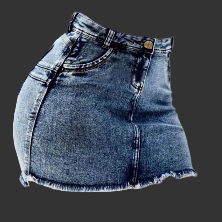 Women's Denim Shorts - Frayed Raw Hem Ripped Jeans Shorts