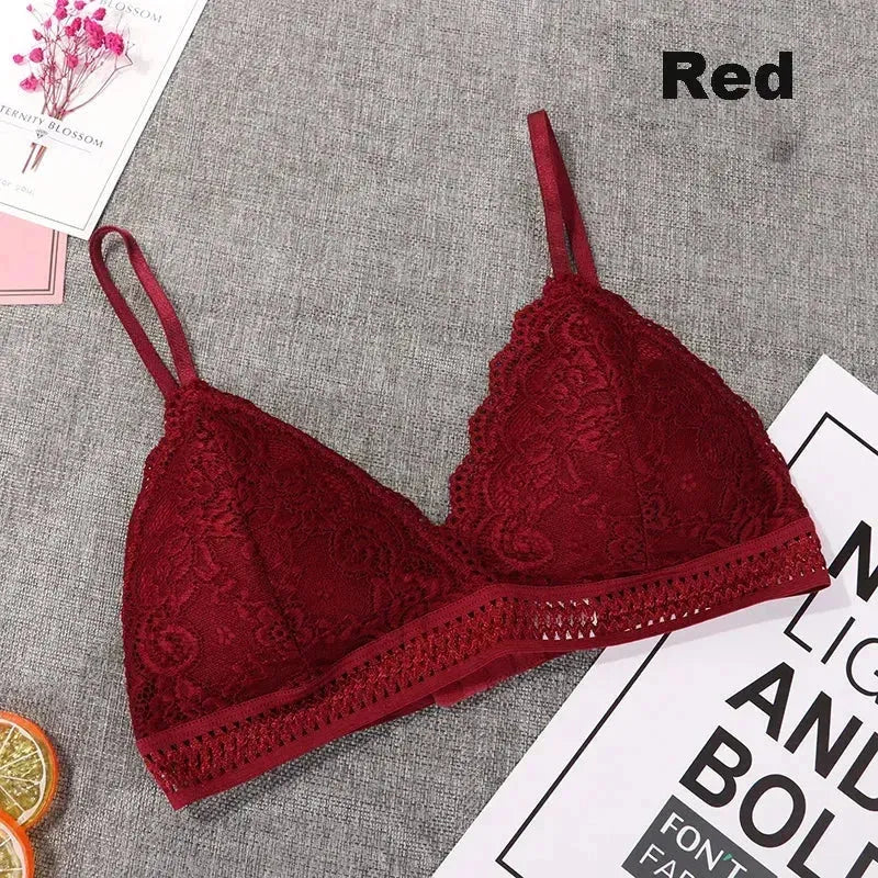 "Wireless Lace Push-Up Bralette – Plus Size Seamless