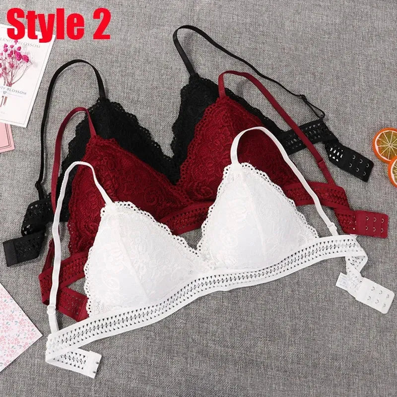 "Wireless Lace Push-Up Bralette – Plus Size Seamless