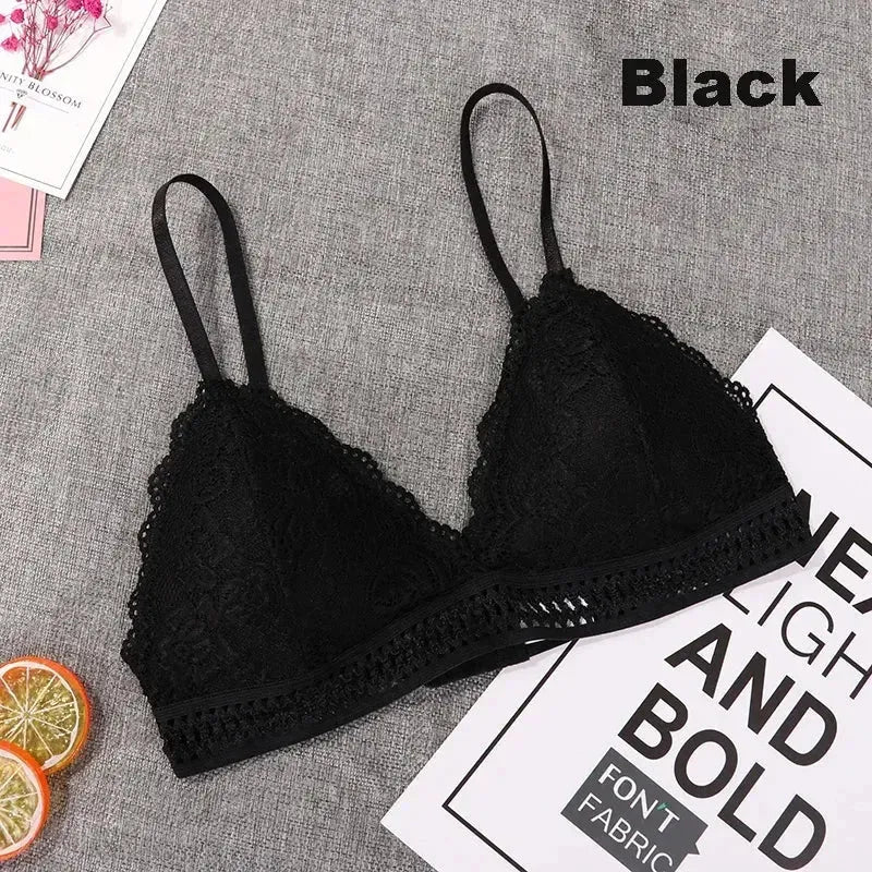 "Wireless Lace Push-Up Bralette – Plus Size Seamless