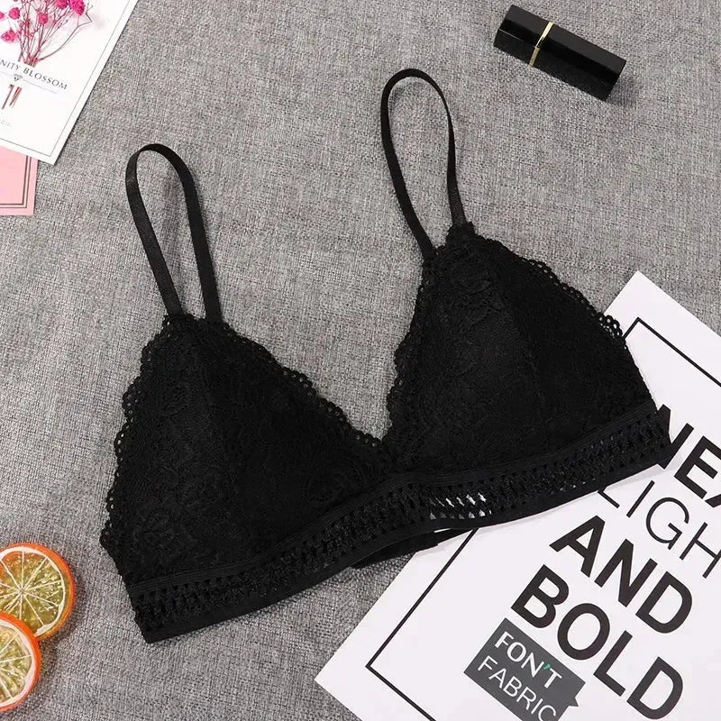 "Wireless Lace Push-Up Bralette – Plus Size Seamless