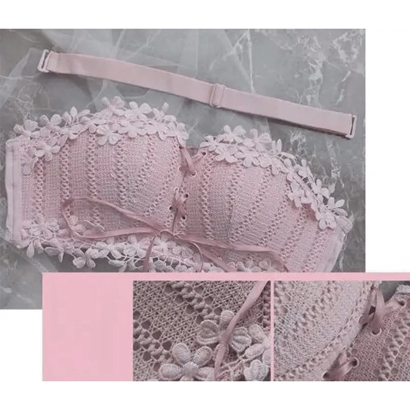 Floral Embroidery Wireless Push-Up Bralette