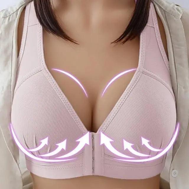 Seamless Front-Closure Push-Up Bra