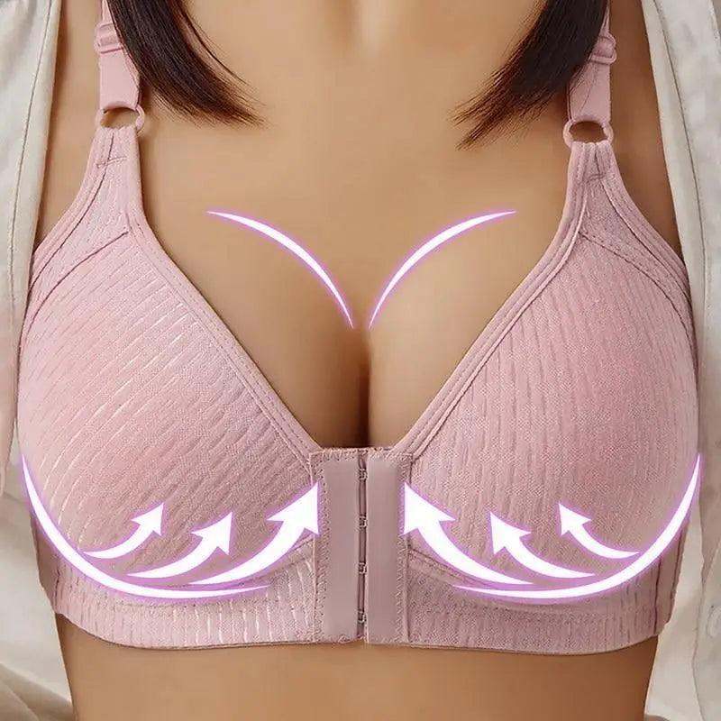 Seamless Front-Closure Push-Up Bra