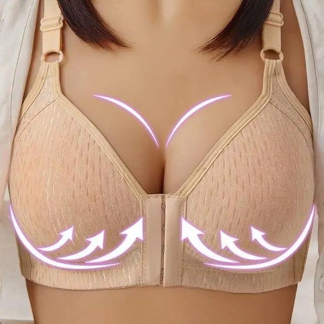 Seamless Front-Closure Push-Up Bra