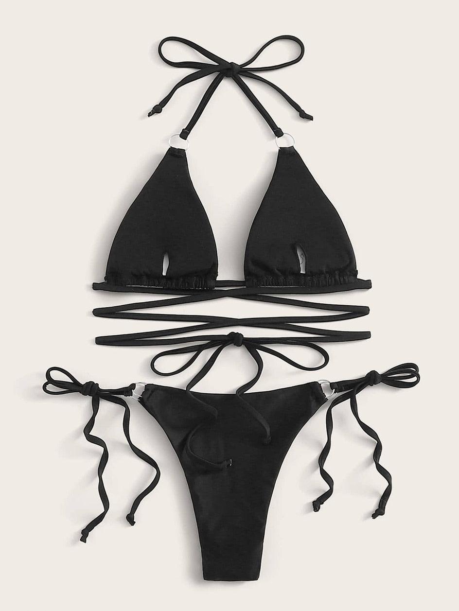 Crisscross Bandage Bikini Set