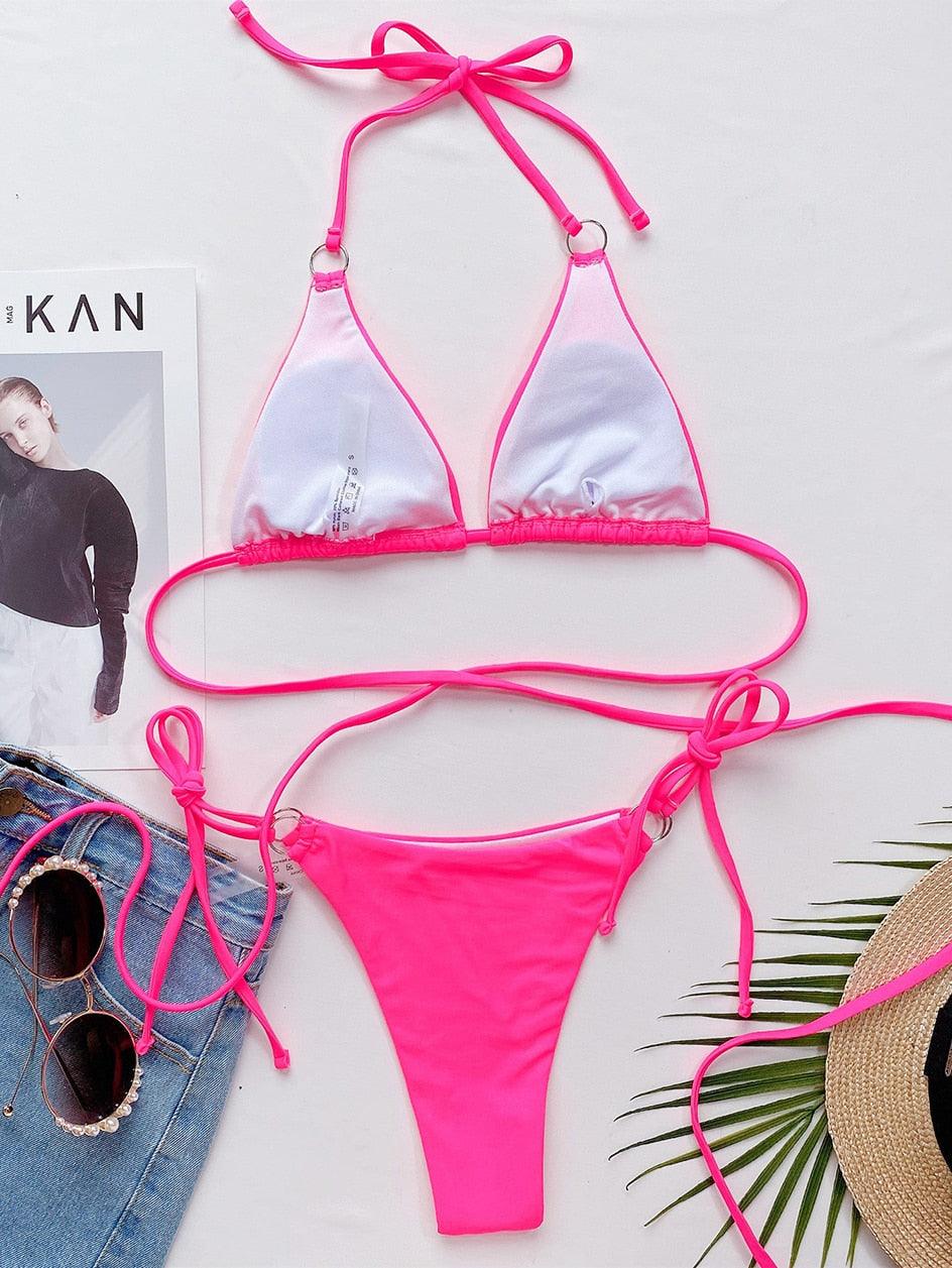 Crisscross Bandage Bikini Set