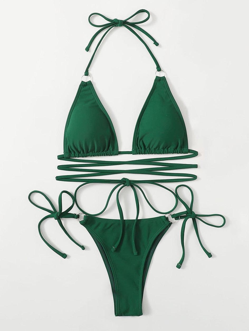 Crisscross Bandage Bikini Set