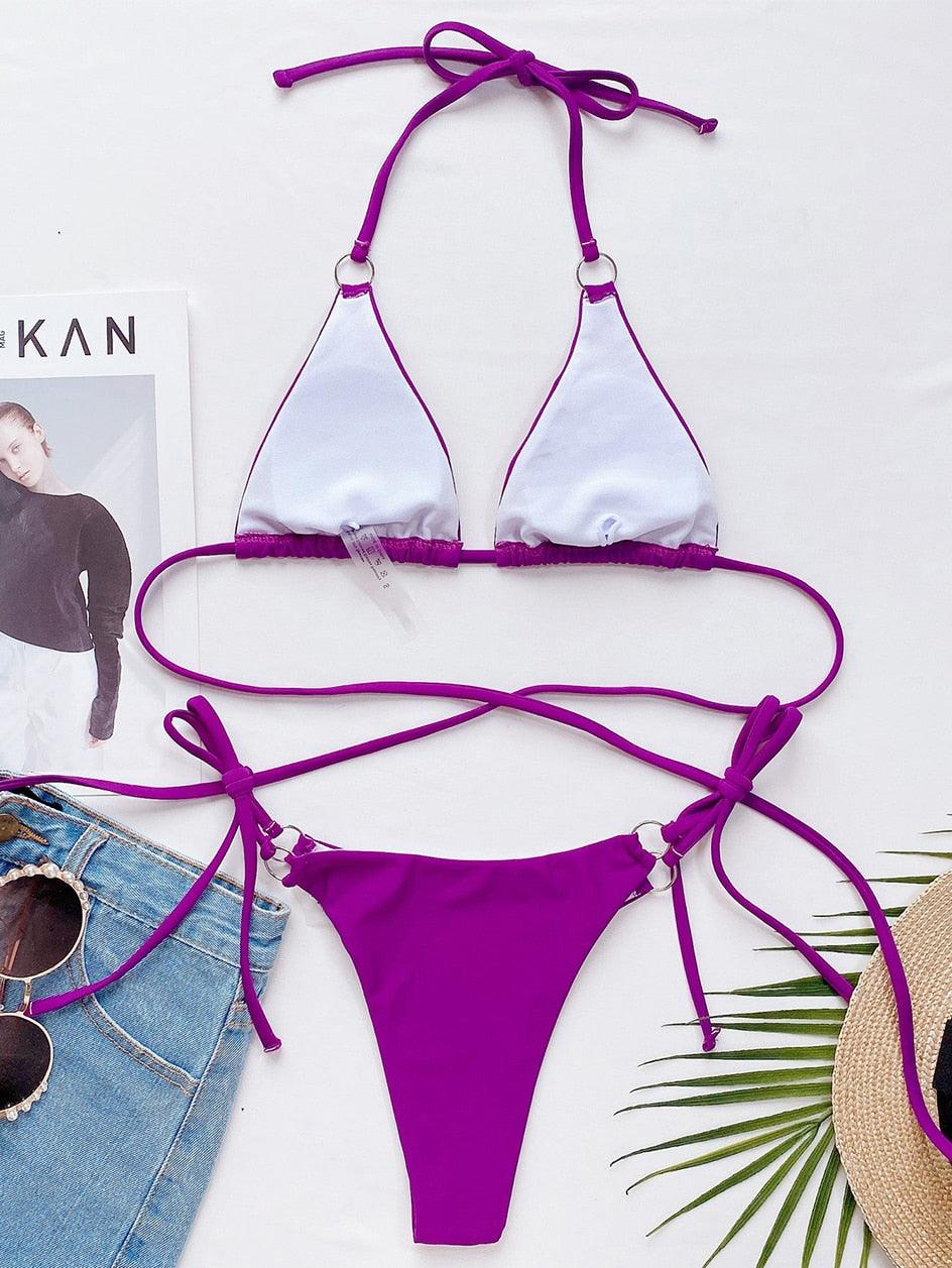 Crisscross Bandage Bikini Set