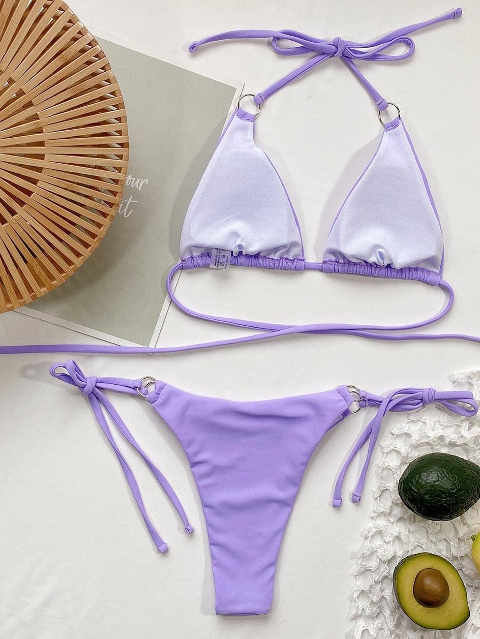 Crisscross Bandage Bikini Set