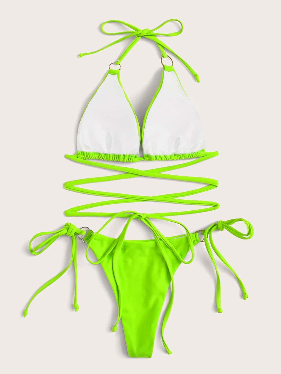 Crisscross Bandage Bikini Set