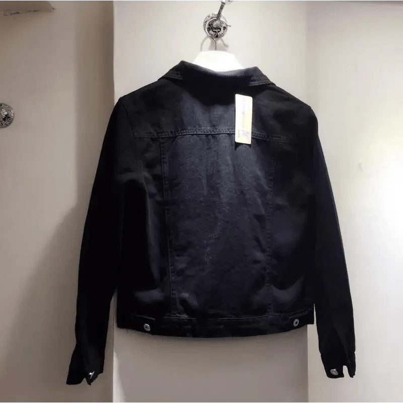 Women Solid Denim Jacket Women Short Overcoat