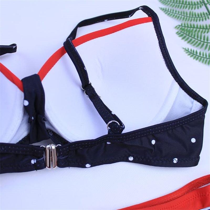 2-Piece High Waist Puff Sleeve Bikini Set