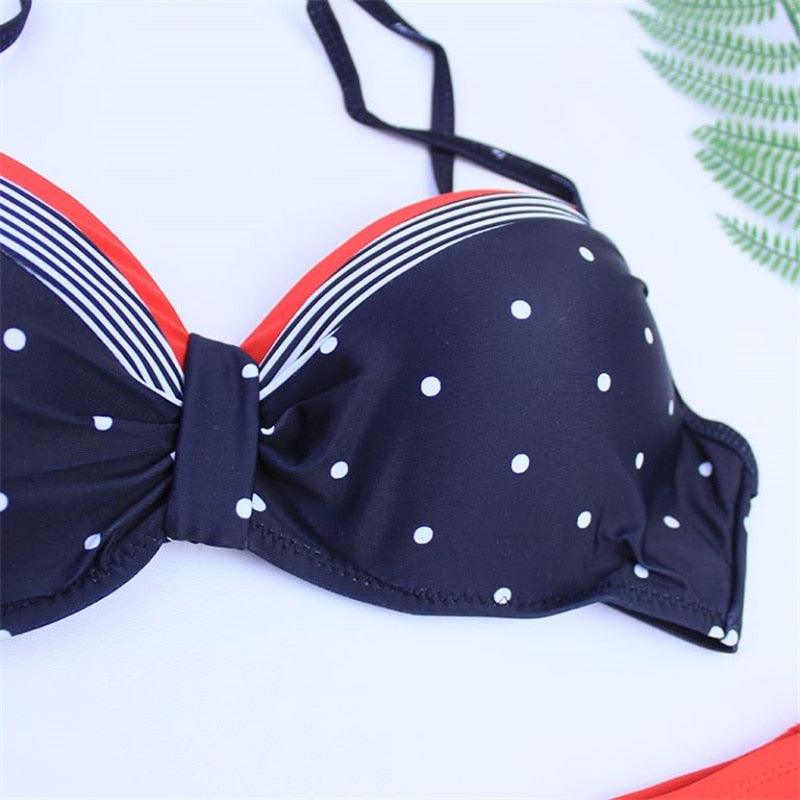 2-Piece High Waist Puff Sleeve Bikini Set
