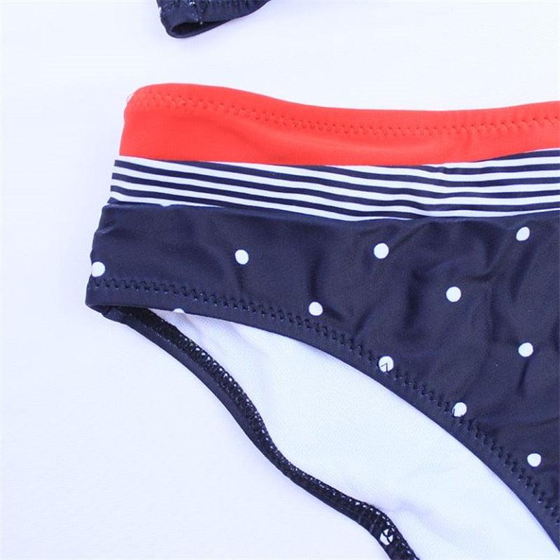2-Piece High Waist Puff Sleeve Bikini Set