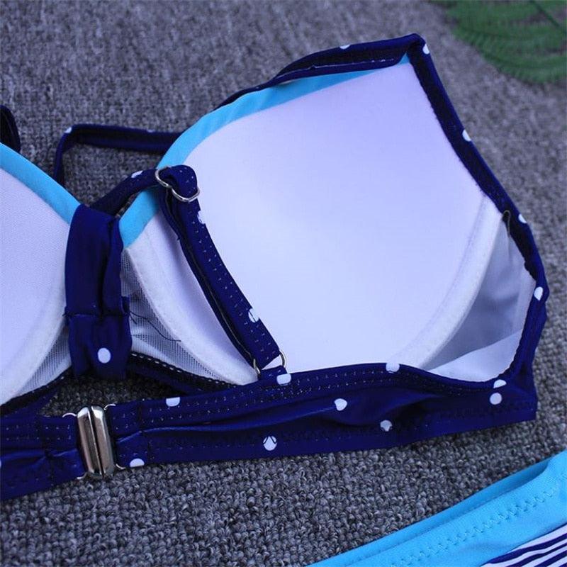 2-Piece High Waist Puff Sleeve Bikini Set