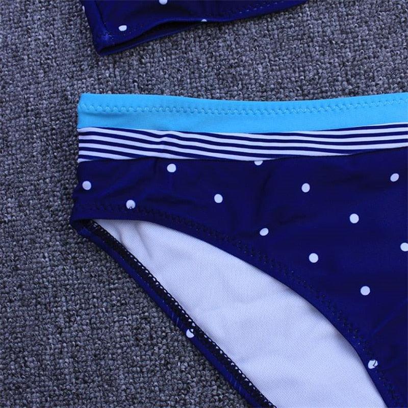 2-Piece High Waist Puff Sleeve Bikini Set