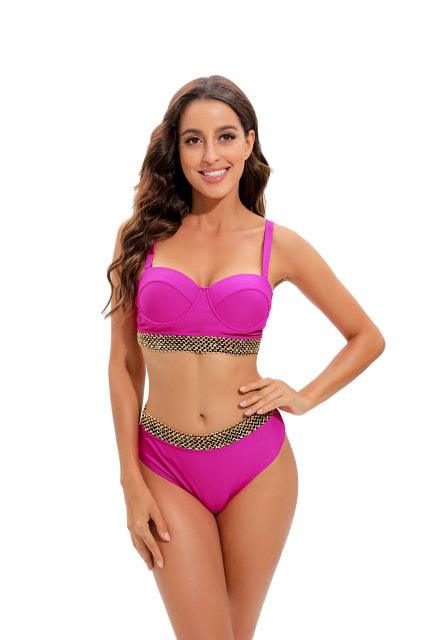 2-Piece High Waist Puff Sleeve Bikini Set