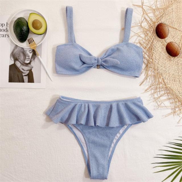 Ruffle Push-Up Bikini Set with Tummy Control
