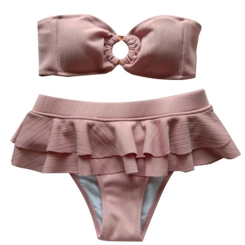Ruffle Push-Up Bikini Set with Tummy Control