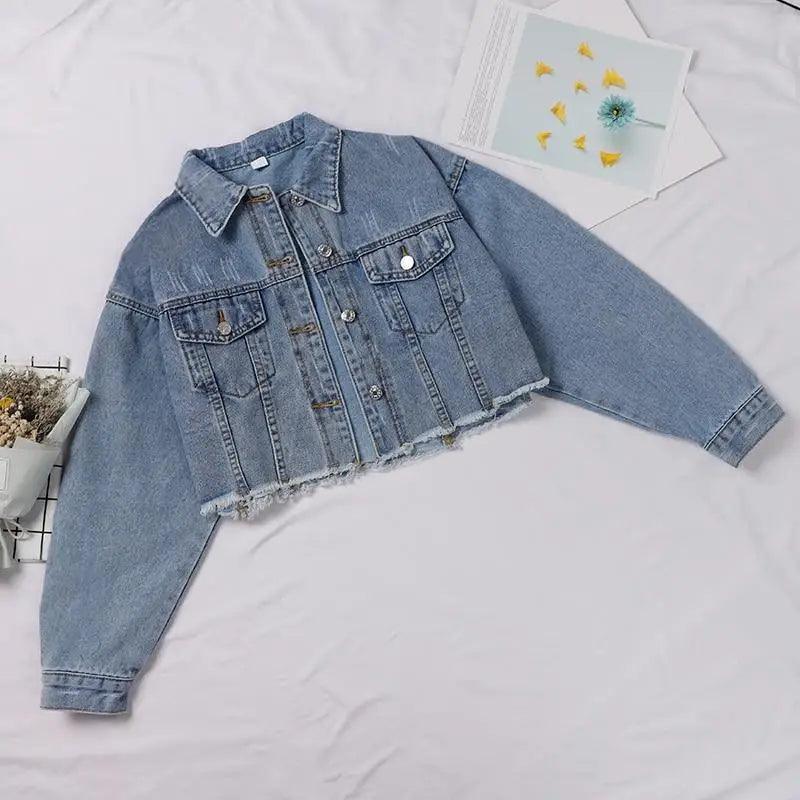 Unique Design Women's Denim Cropped Jacket