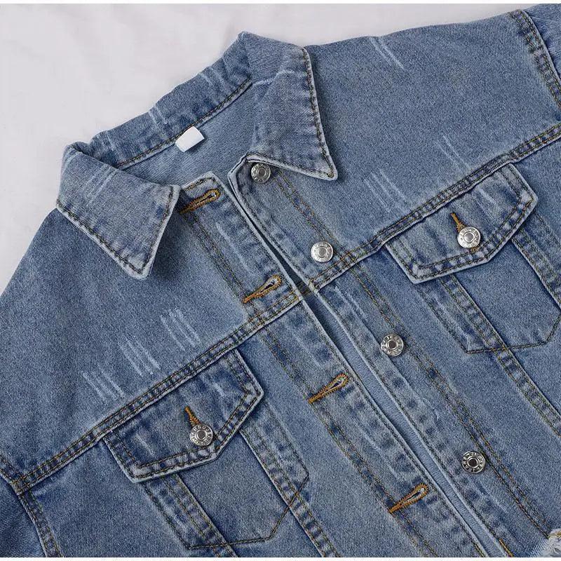 Unique Design Women's Denim Cropped Jacket