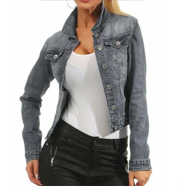 Unique Design Women's Denim Cropped Jacket