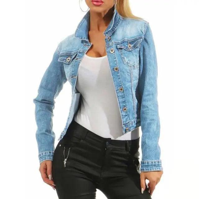 Unique Design Women's Denim Cropped Jacket