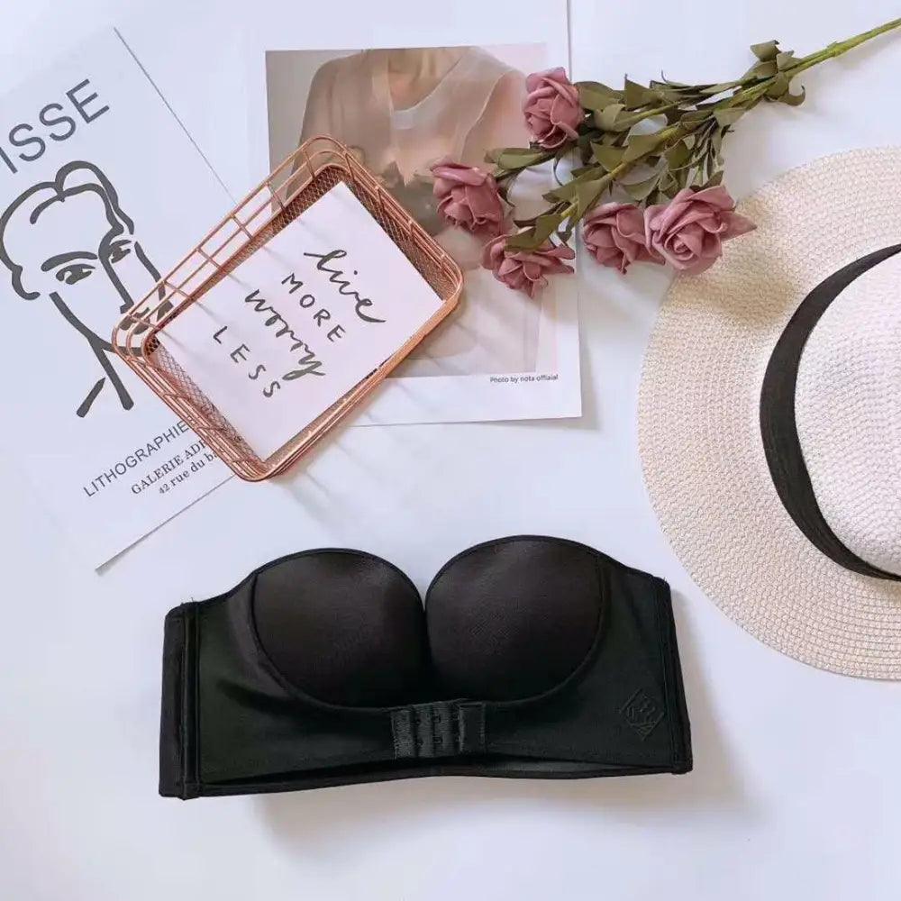 Vintage Front Closure Push-Up Bra – Strapless Seamless Bralette