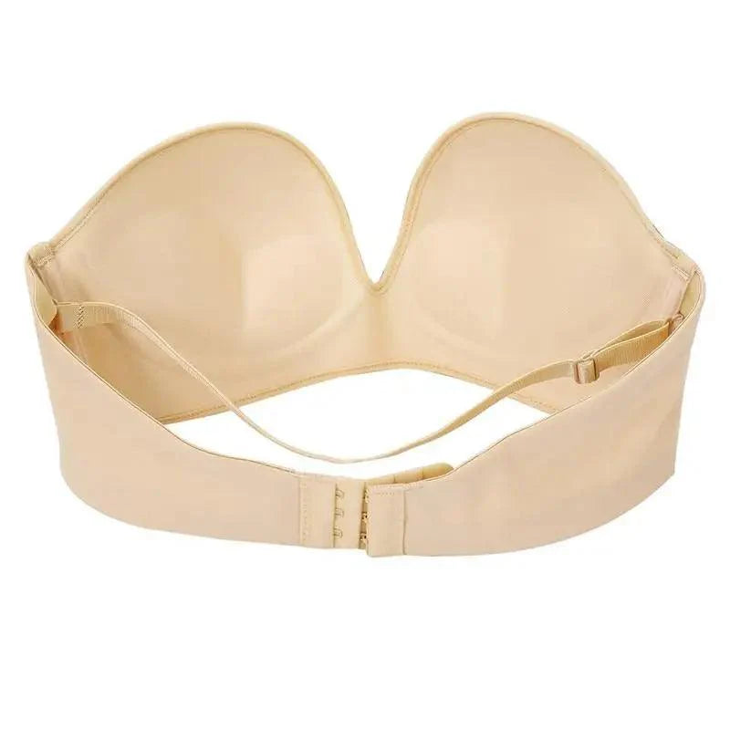 Vintage Front Closure Push-Up Bra – Strapless Seamless Bralette