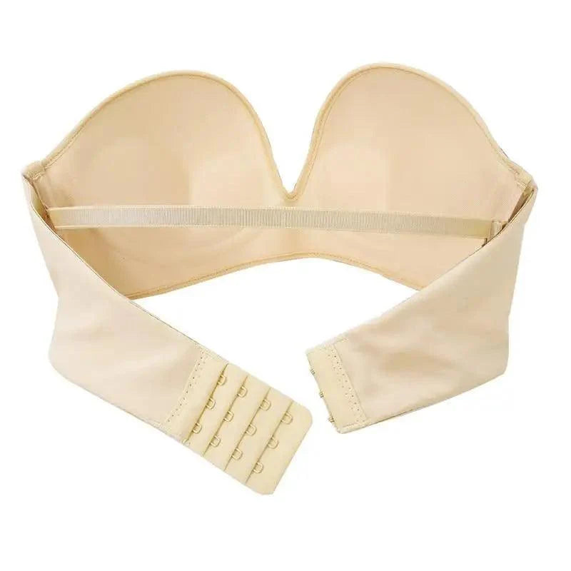 Vintage Front Closure Push-Up Bra – Strapless Seamless Bralette