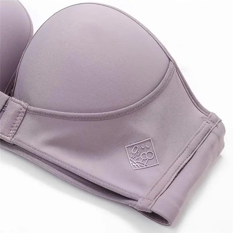 Vintage Front Closure Push-Up Bra – Strapless Seamless Bralette