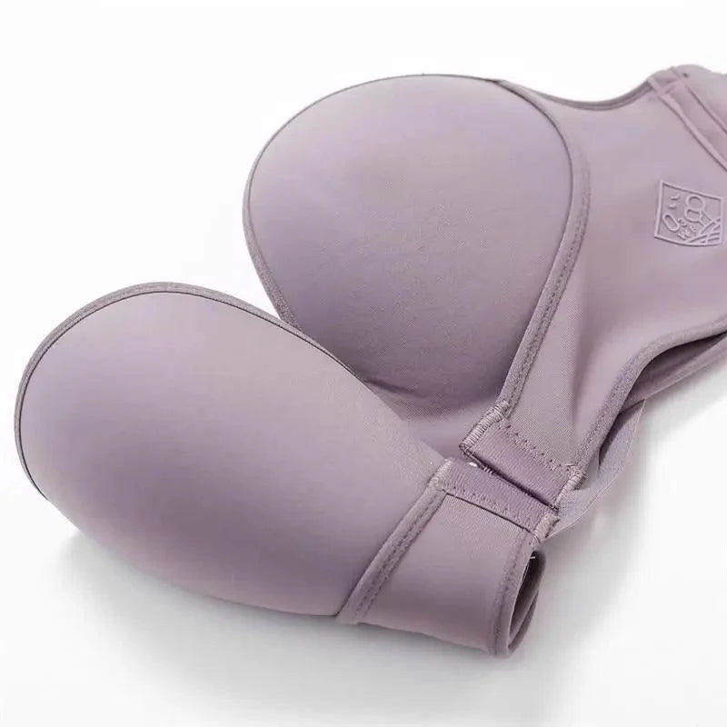 Vintage Front Closure Push-Up Bra – Strapless Seamless Bralette