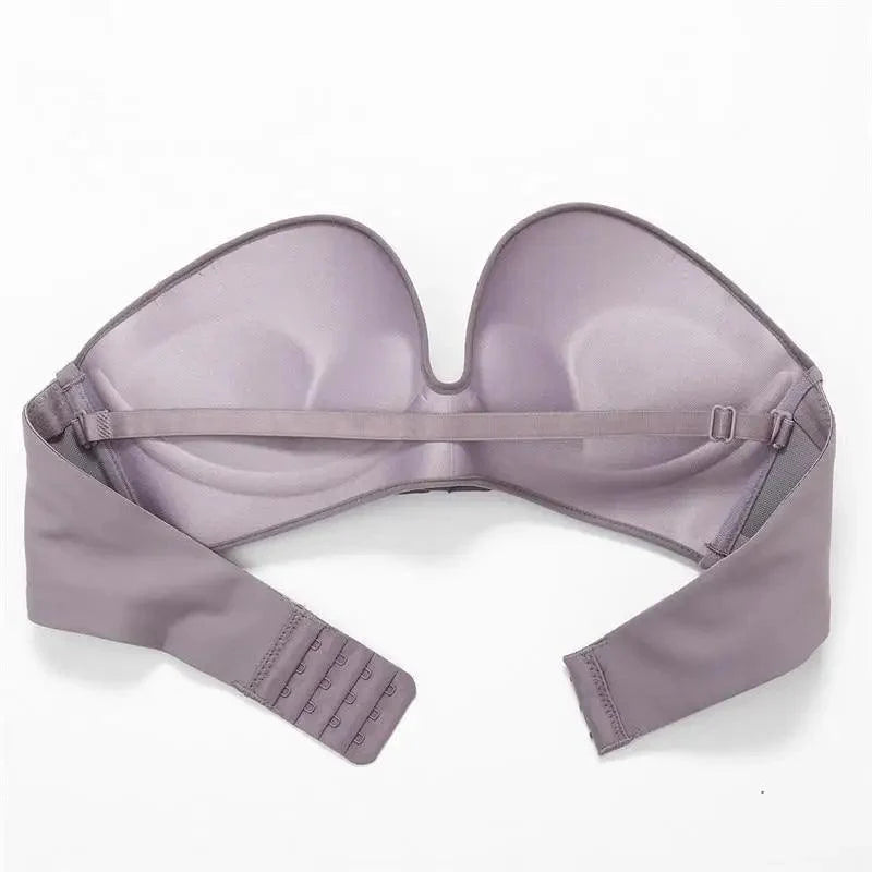 Vintage Front Closure Push-Up Bra – Strapless Seamless Bralette